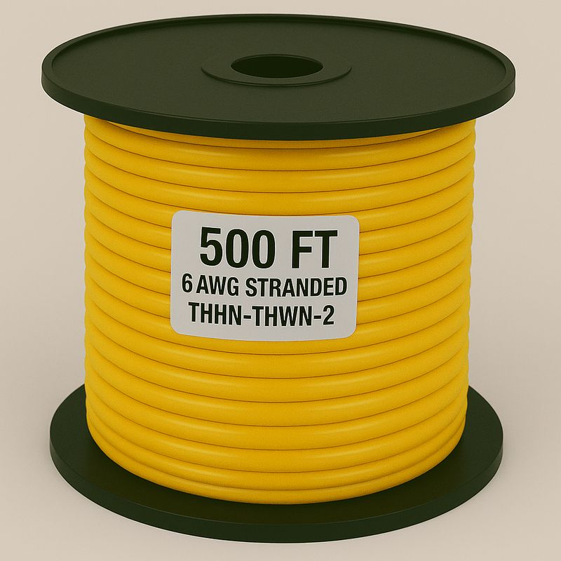 6  AWG-THHN-THWN-2-STR-YELLOW-500FT