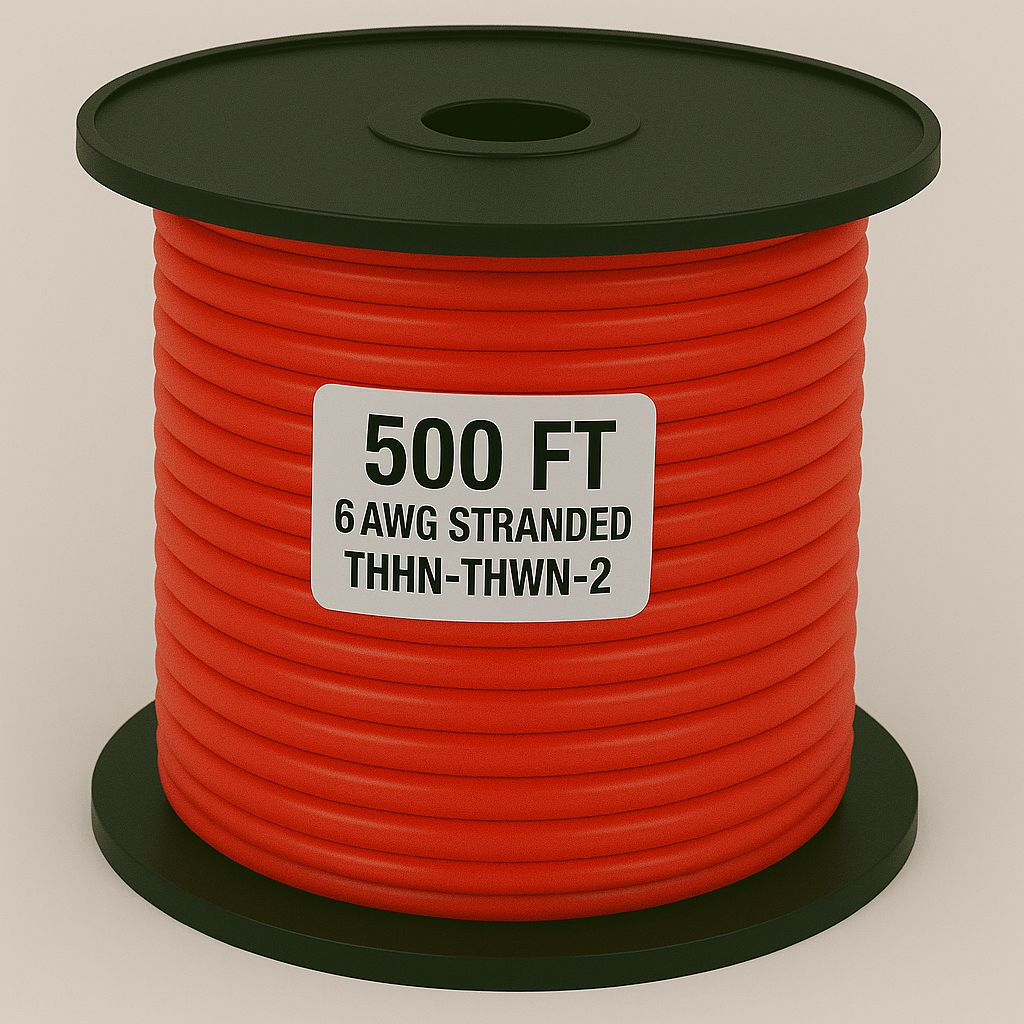 6  AWG-THHN-THWN-2-STR-RED-500FT