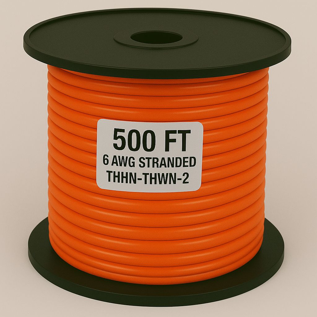 6  AWG-THHN-THWN-2-STR-ORANGE-500FT