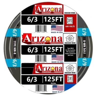 125 FEET 6/3 NM-B CABLE WITH GROUND