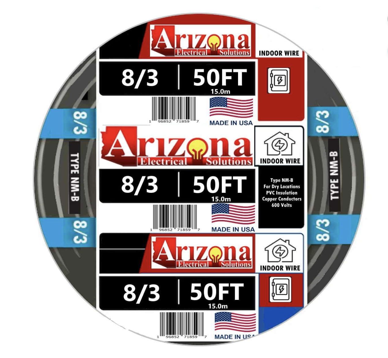 50 FEET 8/3 NM-B CABLE WITH GROUND
