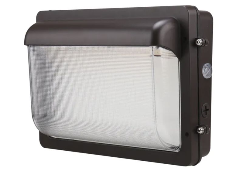 Low Profile Wall Pack Size 2 Lumen Selectable (3,900-7,800 lumens 30W-40W-50W-60W) Color Selectable 3000K-4000K-5000K Photocell-Enable/Disable 120-277VAC Bronze