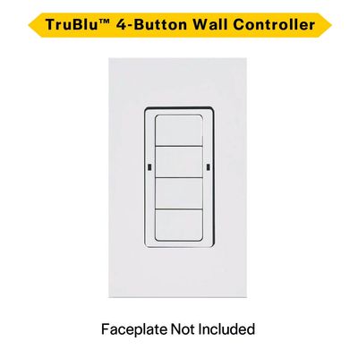 Halco 25427 TruBlu Mesh Wireless 4-Button Wall Controller Scene Control 120V-277VAC White