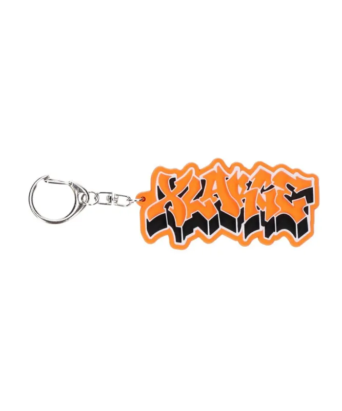 XLARGE GRAFFITI LOGO RUBBER KEYCHAIN ORANGE