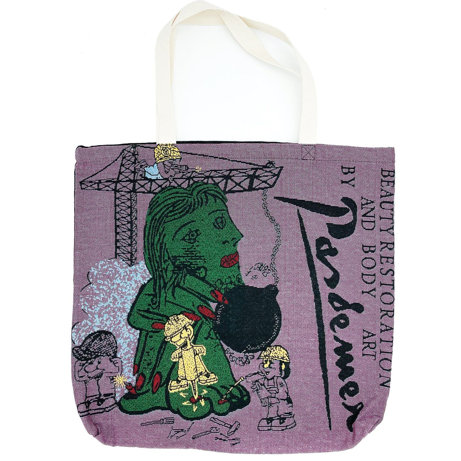 PAS DE MER RESTORATION TOTE BAG BLACK-PURPLE