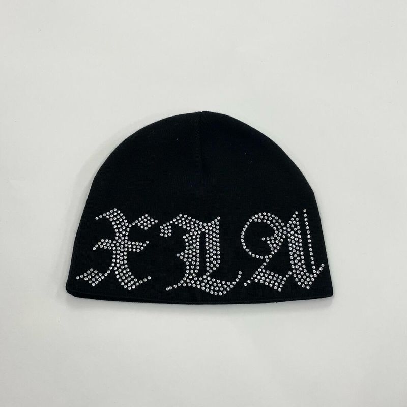 Rhinestone Logo Knit Cap