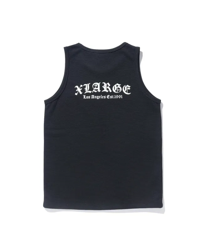 XLARGE OLD ENGLISH WAFFLE TANK TOP BLACK L