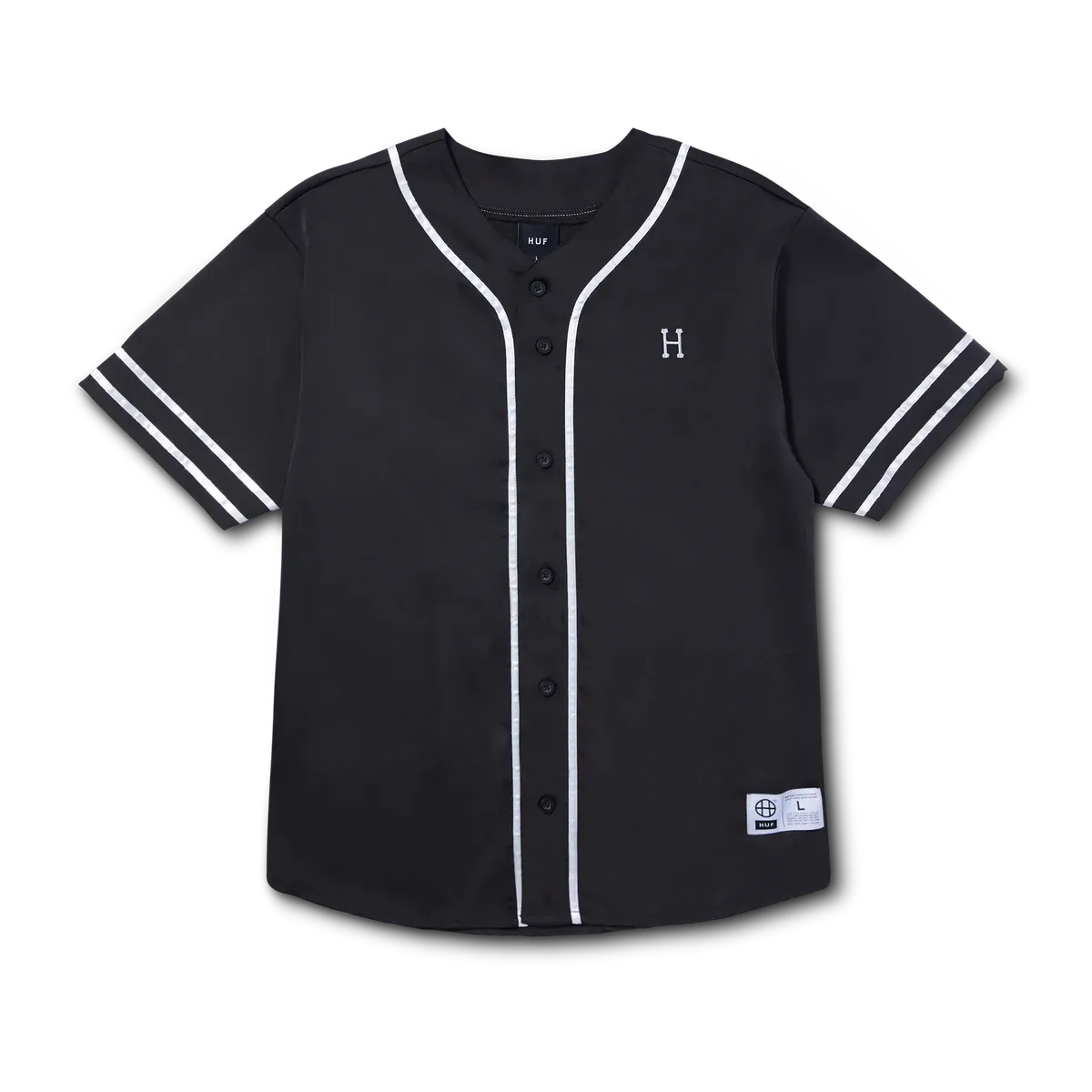 HUF COMMUNITTY HAND BASEBALL JERSEY BLACK XL
