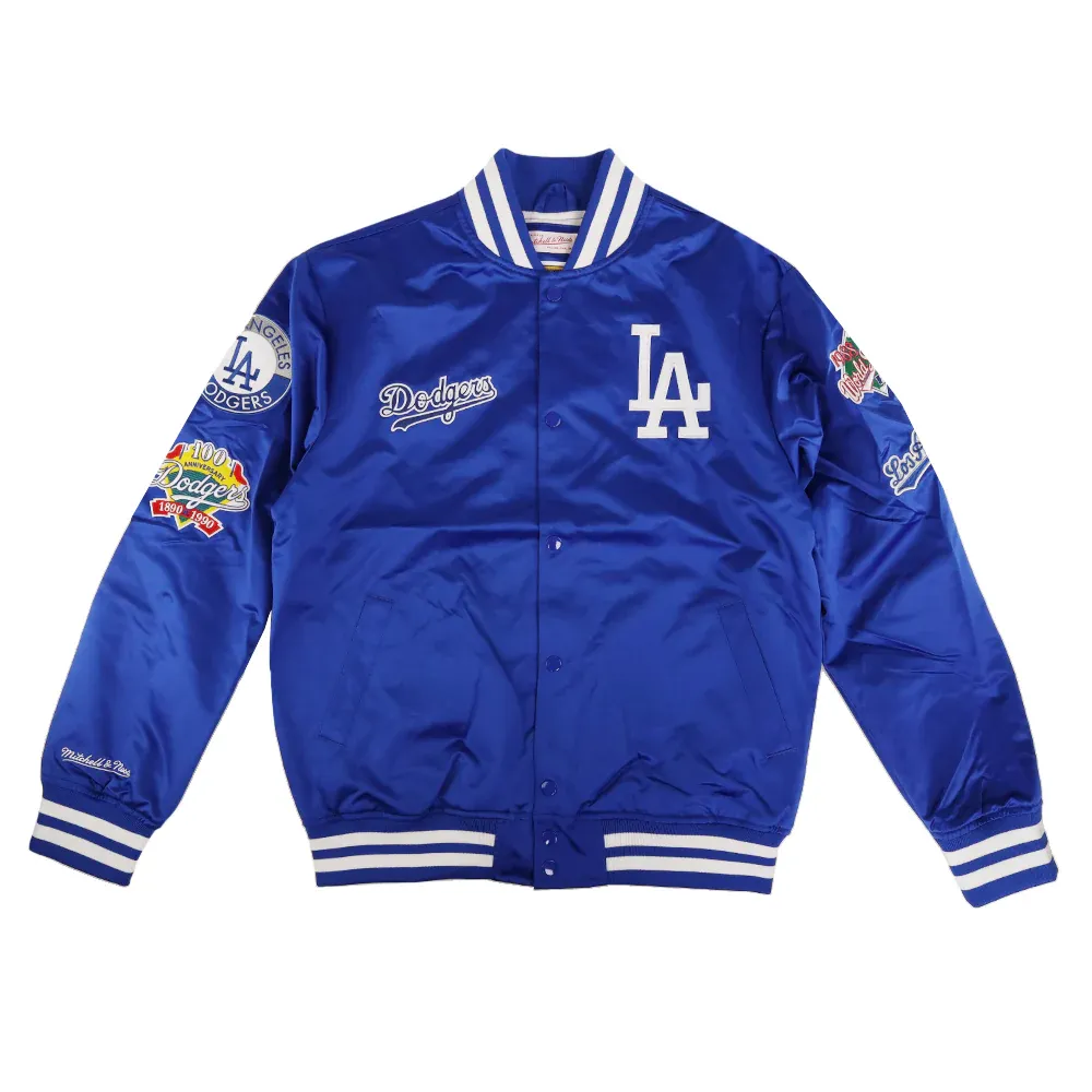 MLB M&amp;N City Collection Lightweight Satin Jacket Dodgers