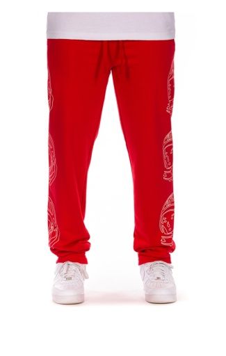 Bb Helmet Line Sweatpants, Color: Racing Red, Size: L