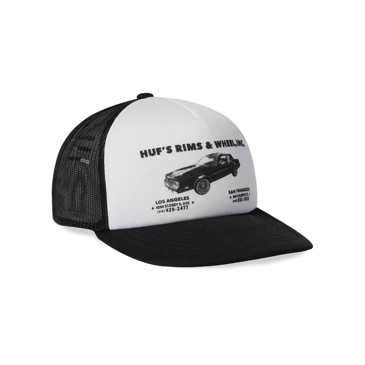 HUF RIM &amp; WHEELS TRUCKER HAT BLACK O/S
