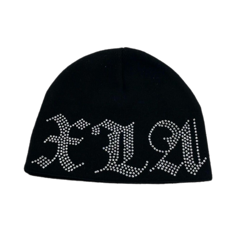 Rhinestone Logo Knit Cap