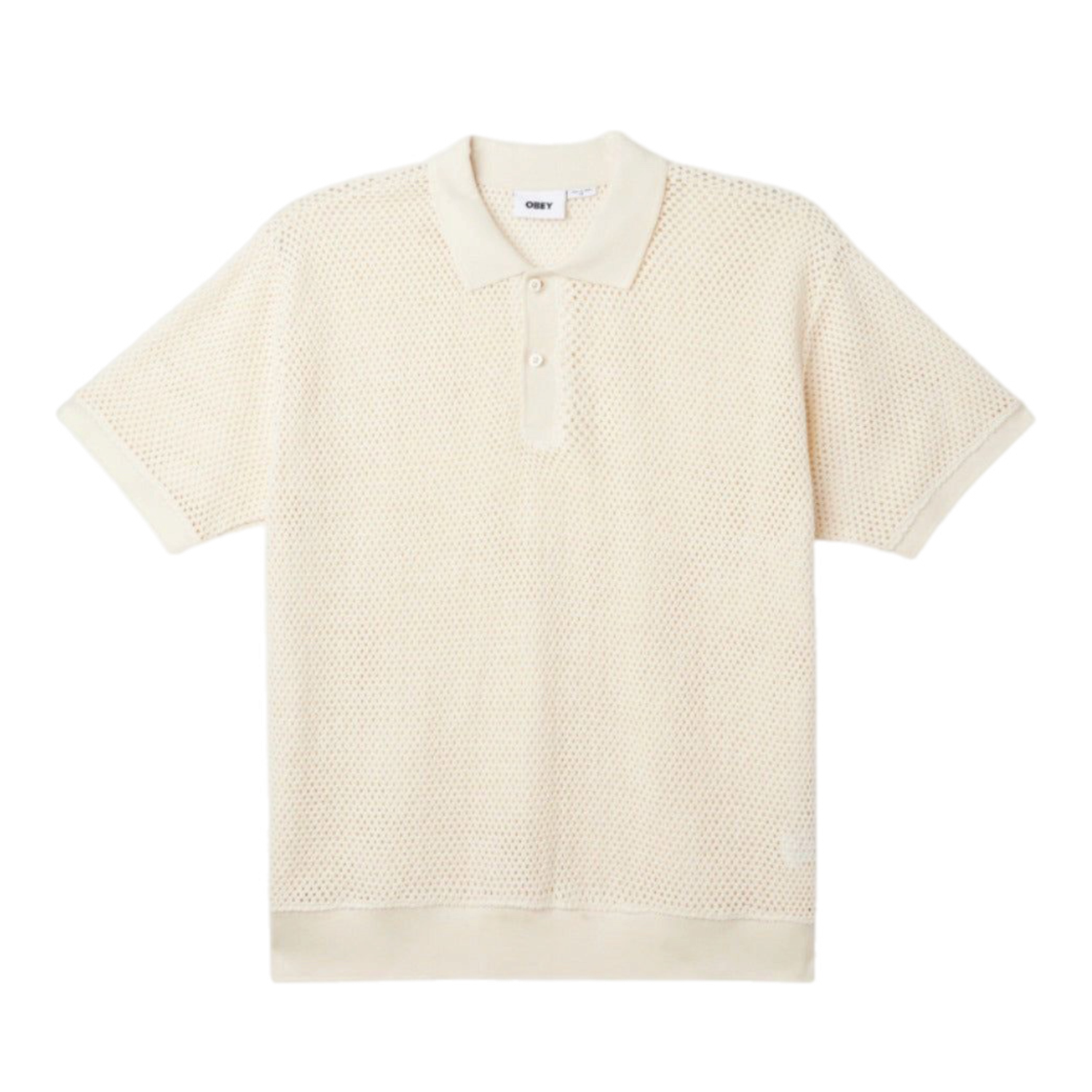 OBEY Duke mesh polo ss Unbleached multi S