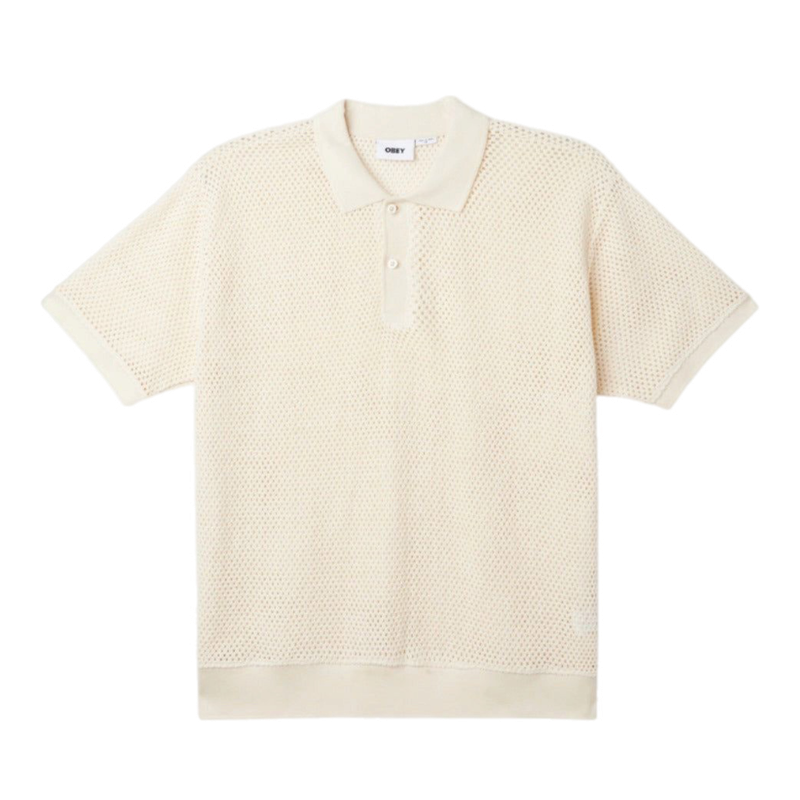 OBEY Duke mesh polo ss Unbleached multi S