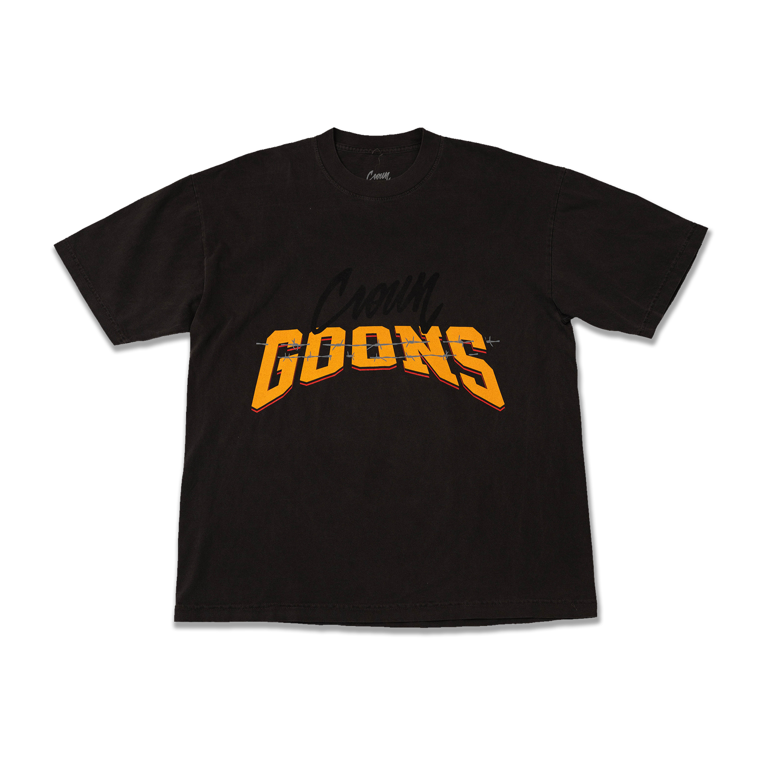 Crown x Goons Barbed Wired Tee, Color: Vintage Black, Size: S