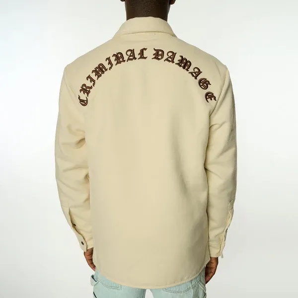 Embroidered Drop Shoulder Overshirt
