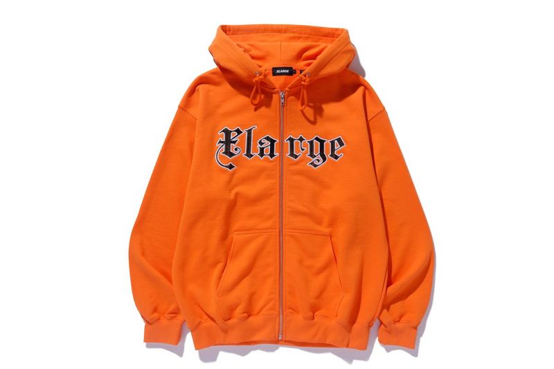 Patched Logo Zip Up Hoodie Sweatshirt