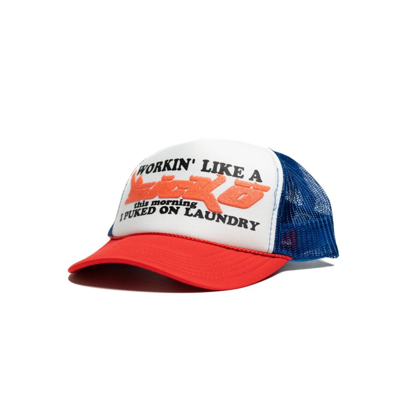 SICKO SICKO LAUNDRY TRUCKER HAT WHT/RED/BLUE