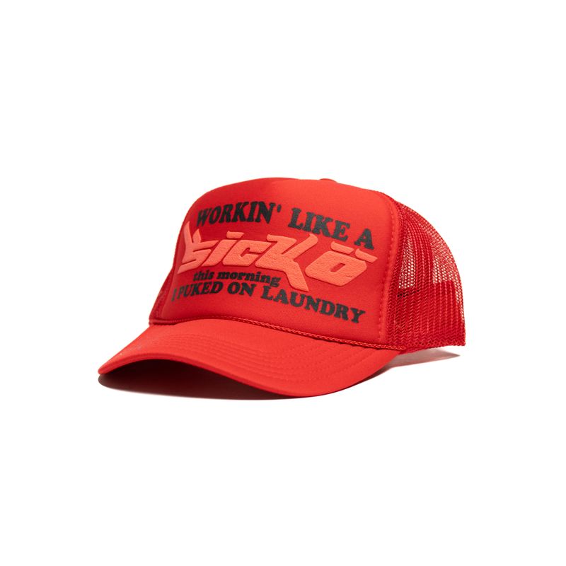 SICKO SICKO LAUNDRY TRUCKER HAT RED