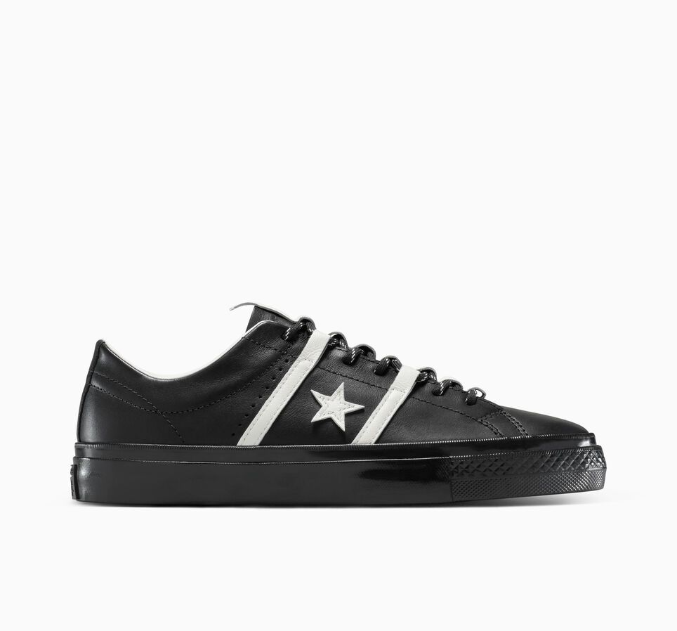 CONS One Star Academy Pro Ox Leather, Color: Black/Egret/Black, Size: 8M