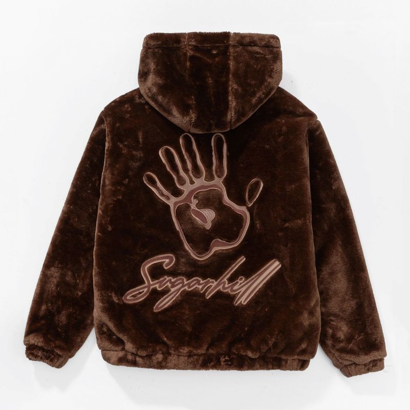 &quot;Traces&quot; Faux Fur Zip-Up Hoodie