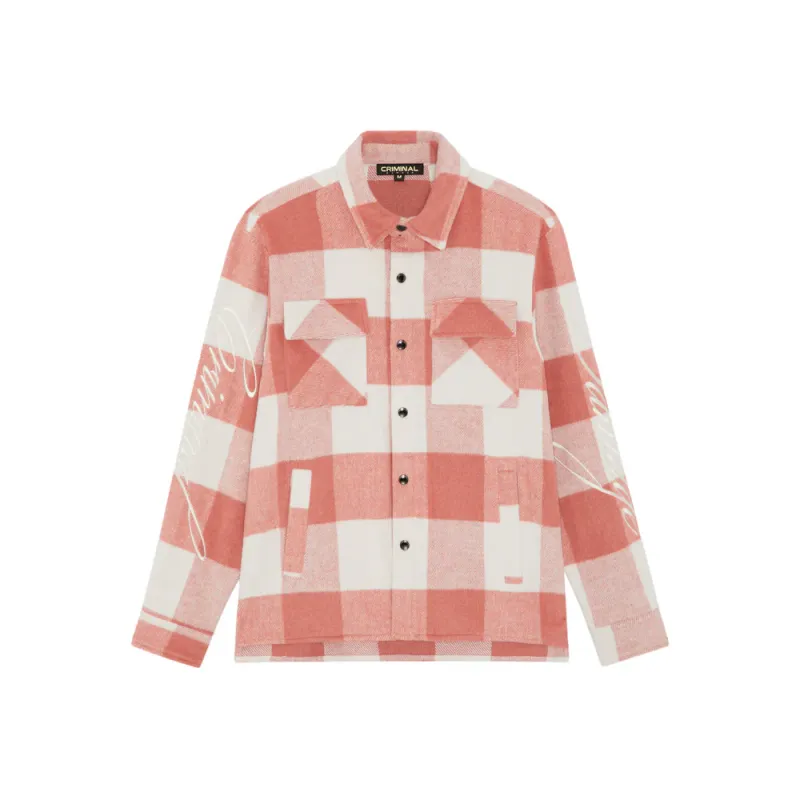 Embroidered Sleeve Check Shirt