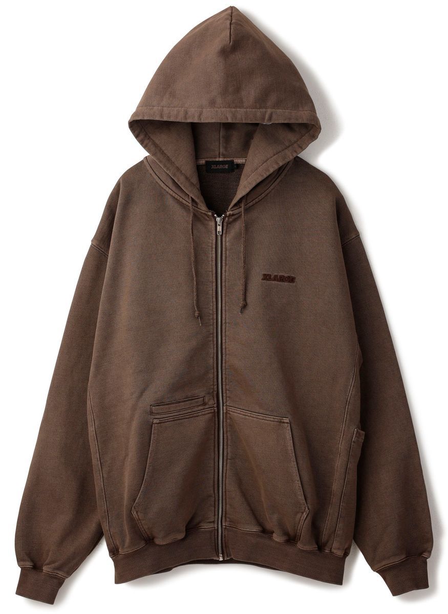 Pigment Dyed Work Zip Hooded Sweatshirt
