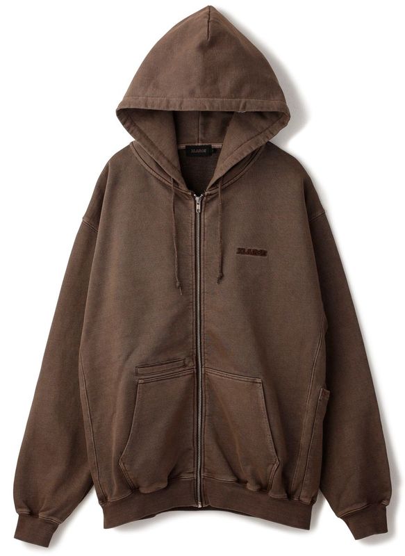 Pigment Dyed Work Zip Hooded Sweatshirt