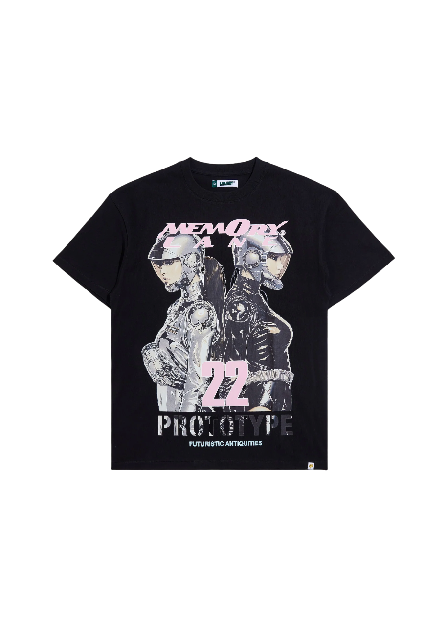 Proto Twins Tee, Size: M, Color: Black