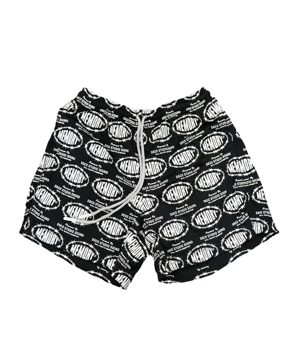Barbwire Print Mesh Shorts
