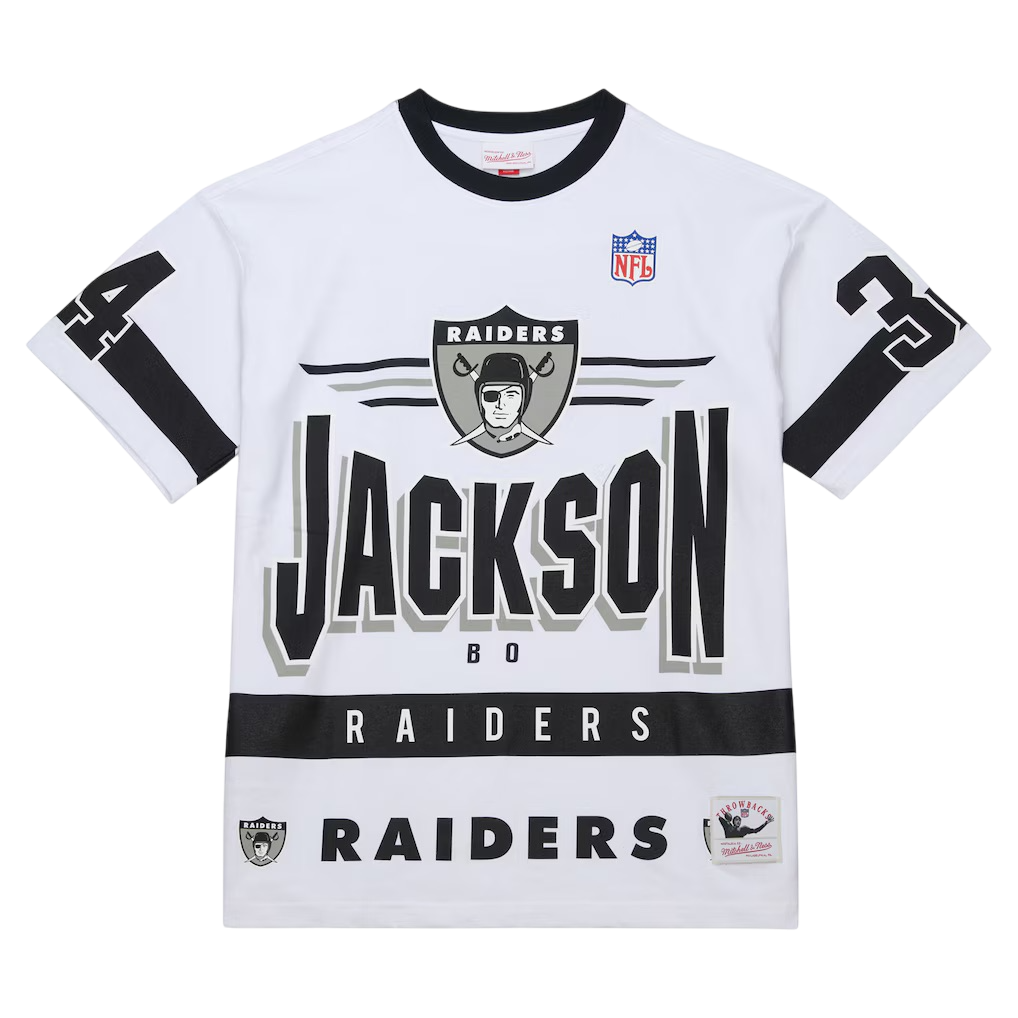 NFL Team Origins Premium SS Tee Vintage Logo Raiders Bo Jackson