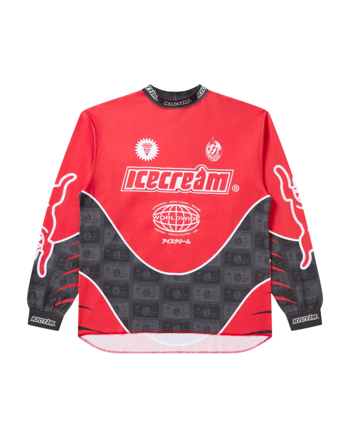 Worldwide Moto Jersey LS Knit, Color: Fiery Red, Size: M
