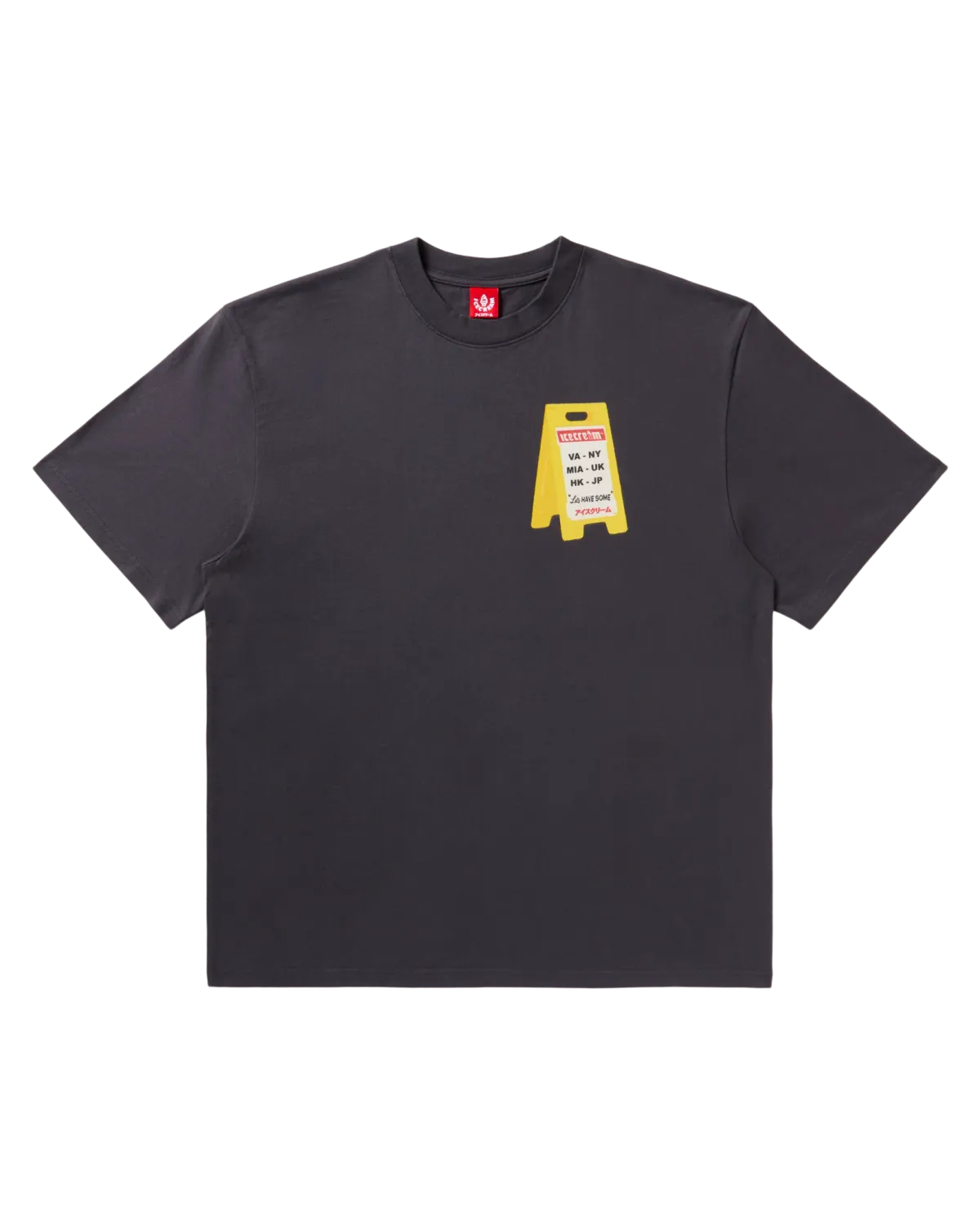 Aisle Closed SS Knit (oversized), Color: Charcoal Art, Size: S