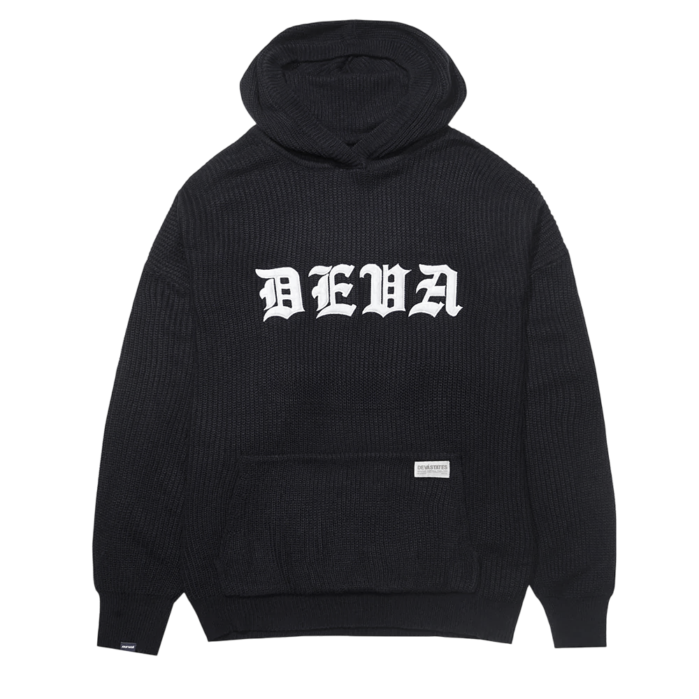 Blackletter Knitted Hoodie