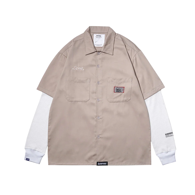 Script Layered Work Shirt