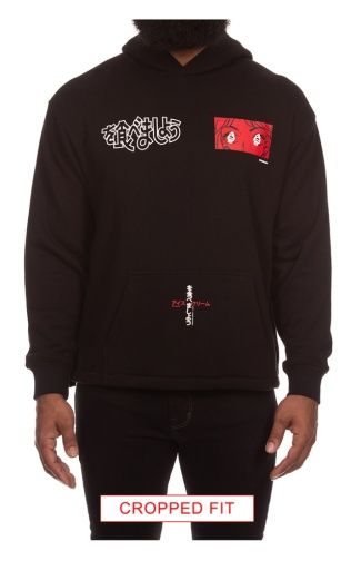 These Eyes Hoodie (Crop Fit), Color: Black, Size: S