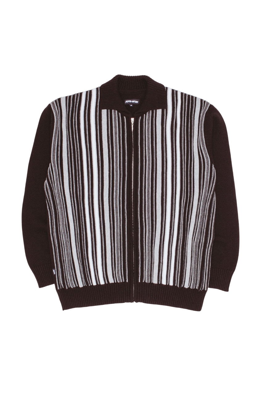 Mono Multi Stripe Zip Cardigan