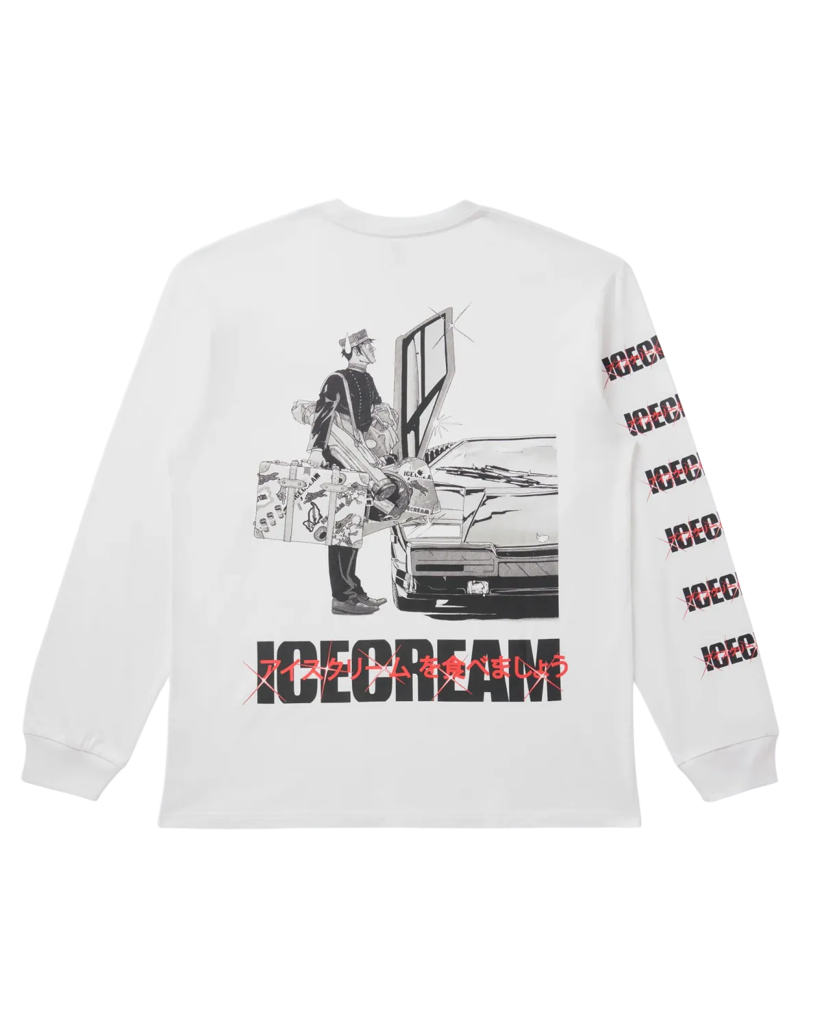 Luggage LS Knit, Size: M, Color: White