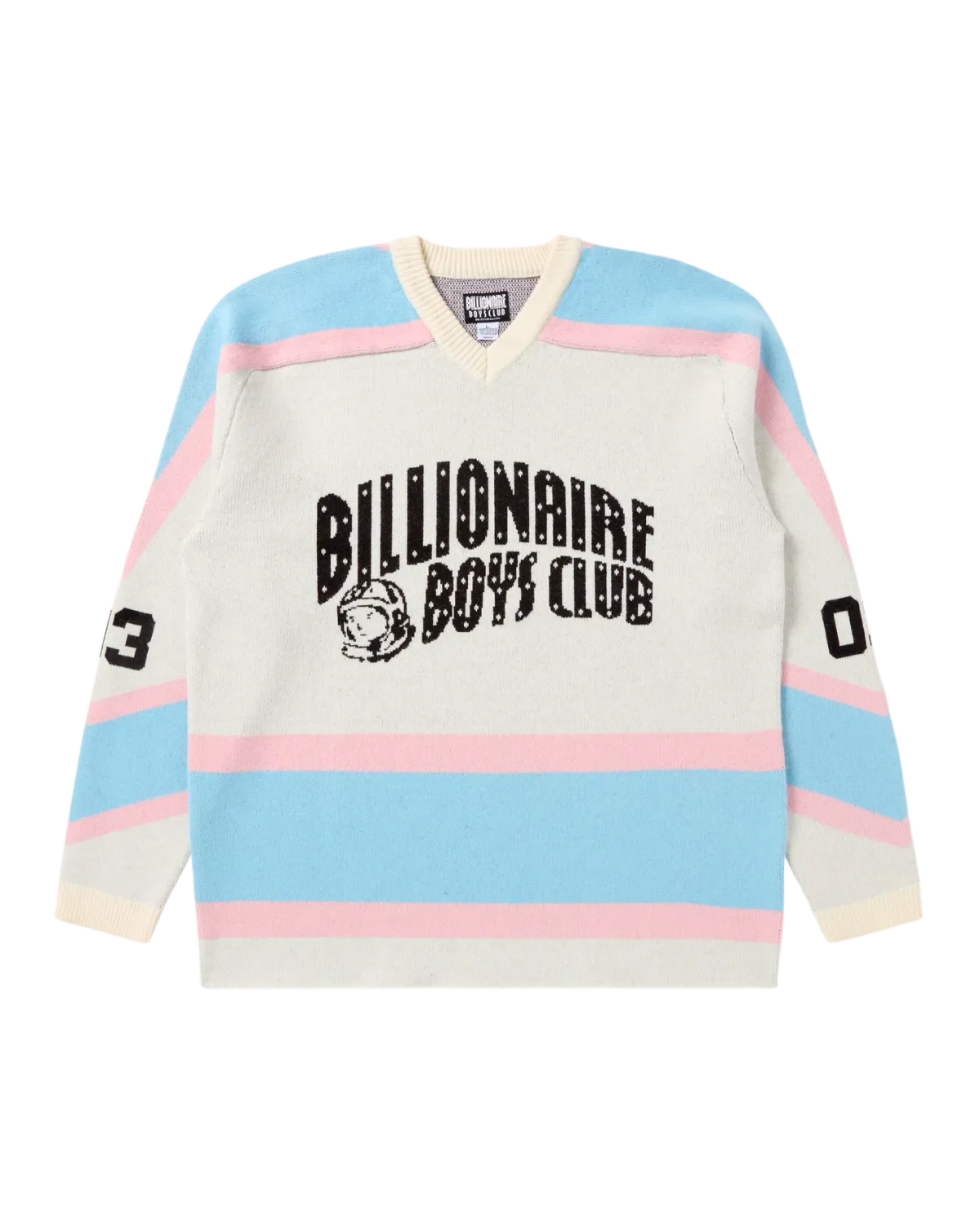 Bb Puck Jersey LS Sweater Knit, Color: Winter White, Size: M