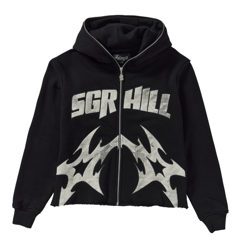 “Katana” Cropped Zip Hoodie