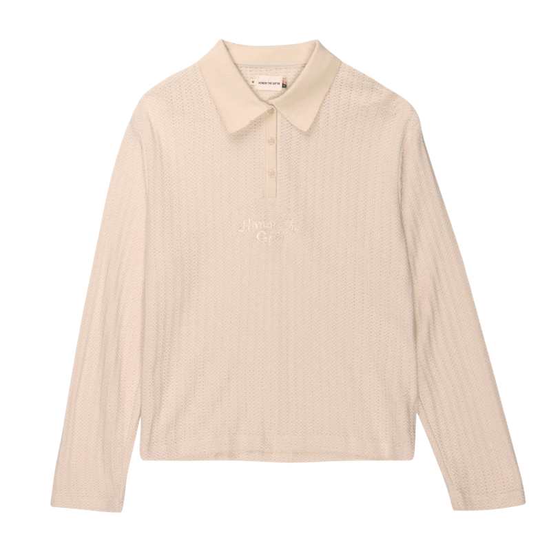 Long Sleeve Knit Polo