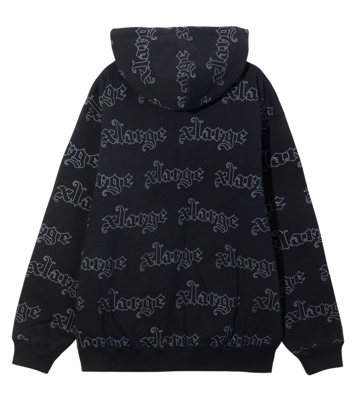 Allover Logo Zip Hooded Sweatshirt