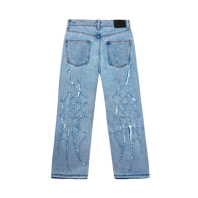 Spider Web Denim Pant