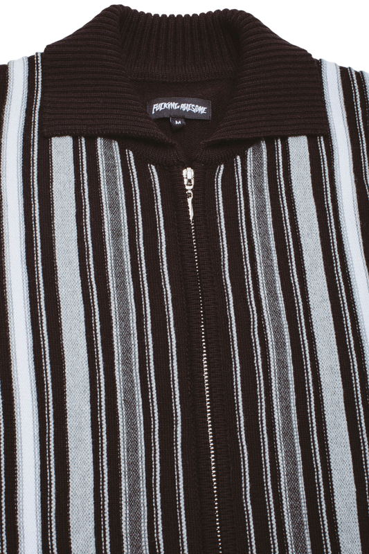 Mono Multi Stripe Zip Cardigan