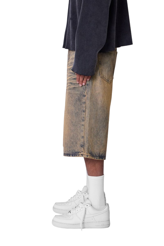 Baggy Dust Stone Denim Shorts