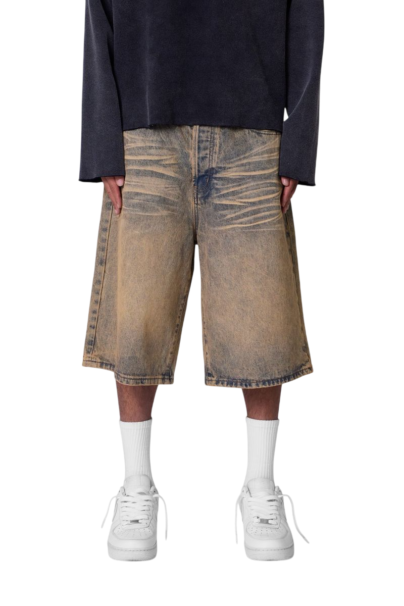 Baggy Dust Stone Denim Shorts