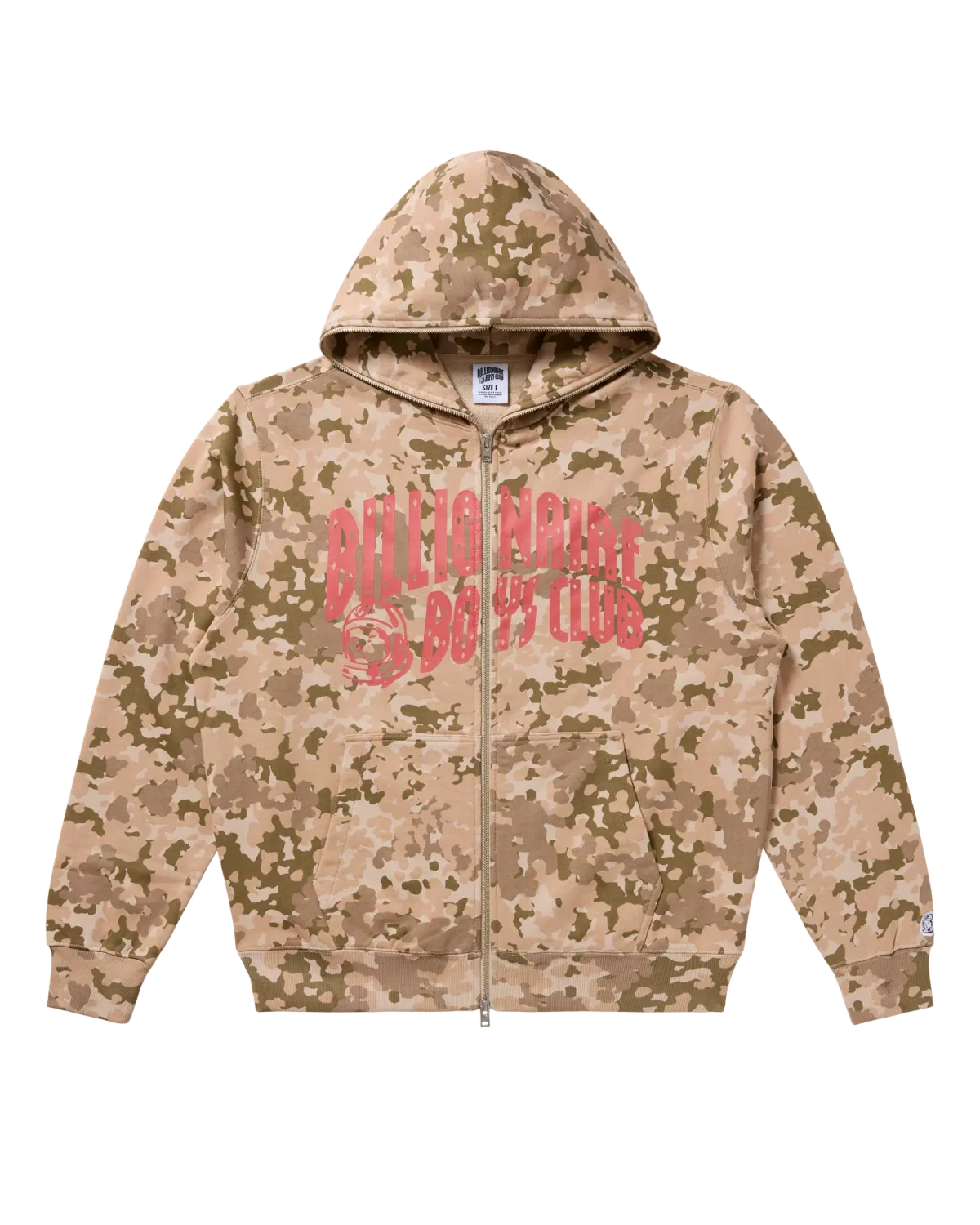 Bb Camo Zip Hoodie, Color: Doeskin, Size: M