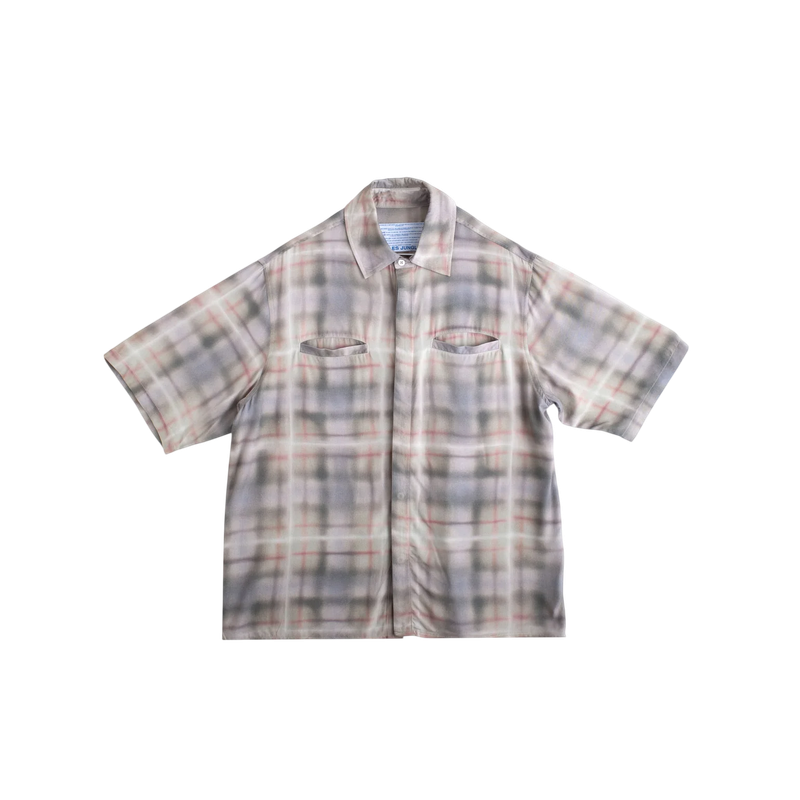 Airbrush Plaid Button Up