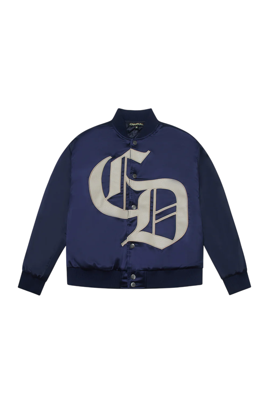 XL Logo Satin Bomber Jacket