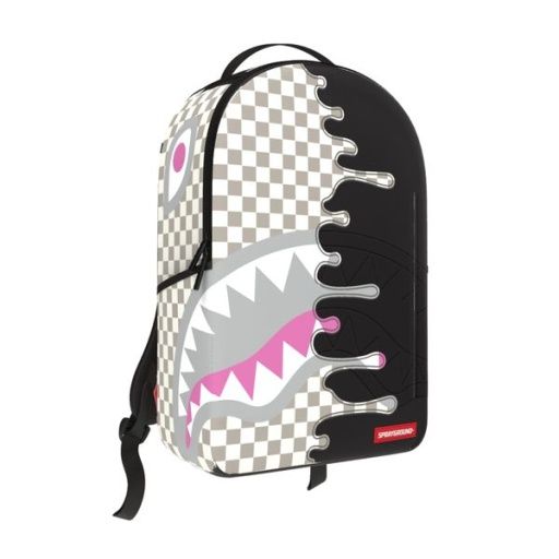 Cream Check Side Drip Backpack, Color: Assorted, Size: O/S